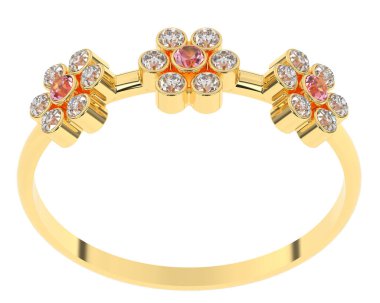 Beyaz arkaplanda izole edilmiş değerli halka     