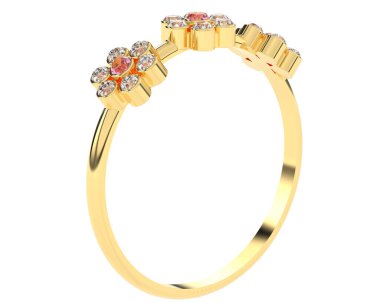 Beyaz arkaplanda izole edilmiş değerli halka     