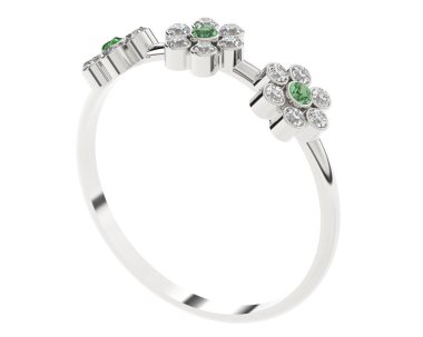 Beyaz arkaplanda izole edilmiş değerli halka     