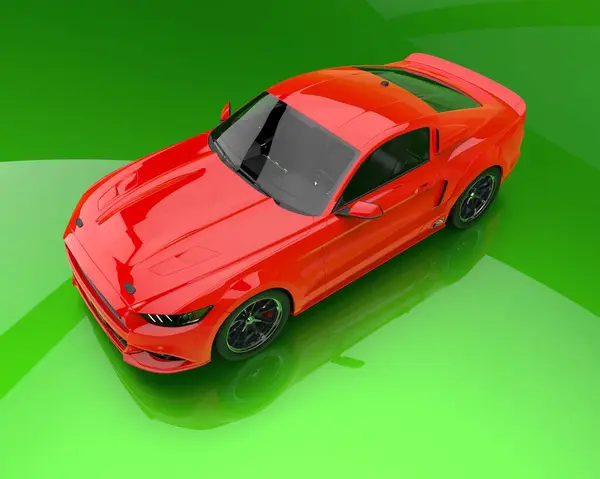 Mustang Eleanor Carro Cena Realista Renderização Ilustração — Fotografia de Stock