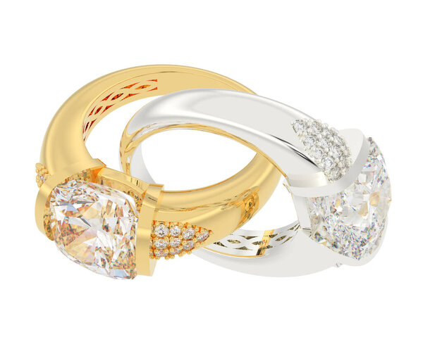 3 d рендеринг драгоценных колец