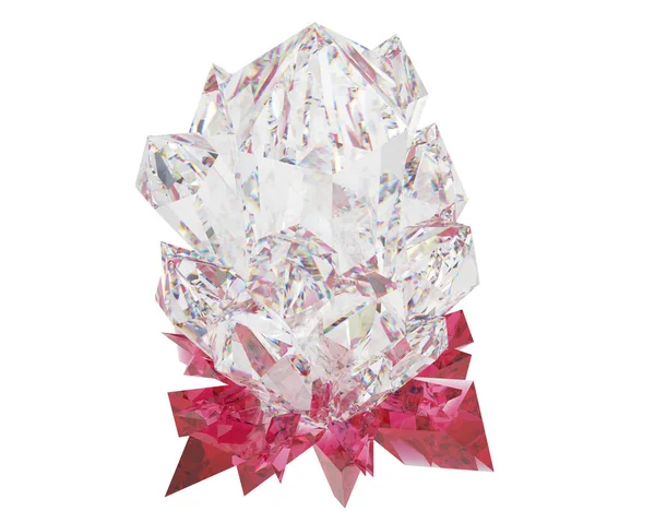 Diamante Cristal Fundo Branco — Fotografia de Stock