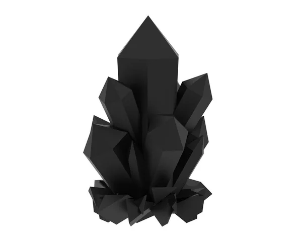 白い背景に隔離された黒い宝石のシンボルの3 Dレンダリング — ストック写真