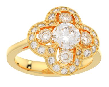 Beyaz arkaplanda izole edilmiş değerli halka     