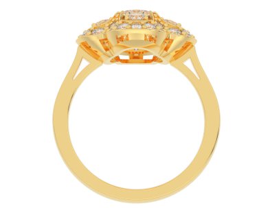 Beyaz arkaplanda izole edilmiş değerli halka     