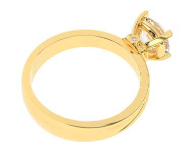 Beyaz arkaplanda izole edilmiş değerli halka     