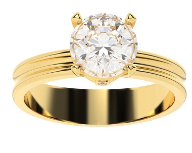 Beyaz arkaplanda izole edilmiş değerli halka     