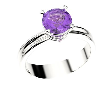 Beyaz arkaplanda izole edilmiş değerli halka     