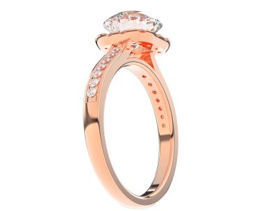 Beyaz arkaplanda izole edilmiş değerli halka     