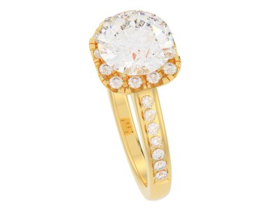 Beyaz arkaplanda izole edilmiş değerli halka     