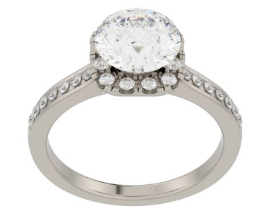 Beyaz arkaplanda izole edilmiş değerli halka     