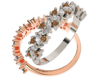 Üç boyutlu değerli yüzükler.