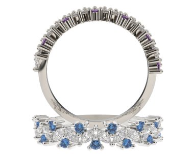 Üç boyutlu değerli yüzükler.