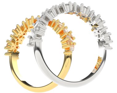 Üç boyutlu değerli yüzükler.