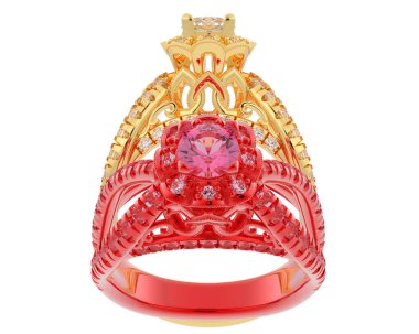 Üç boyutlu değerli yüzük.