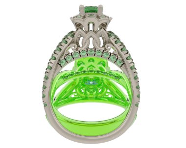 Üç boyutlu değerli yüzük.