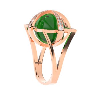 Üç boyutlu değerli yüzük.