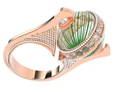 Üç boyutlu değerli yüzük.