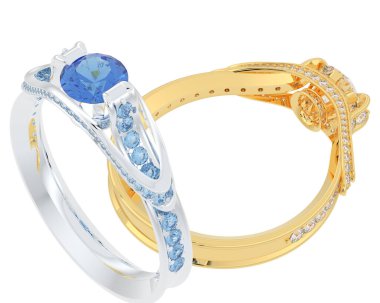 Üç boyutlu değerli yüzük.