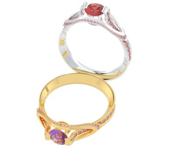 Üç boyutlu değerli yüzük.