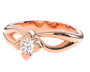 Beyaz arkaplanda izole edilmiş değerli halka     