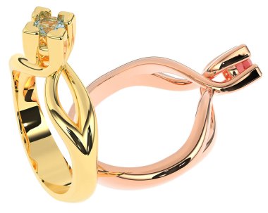 Üç boyutlu değerli yüzük.