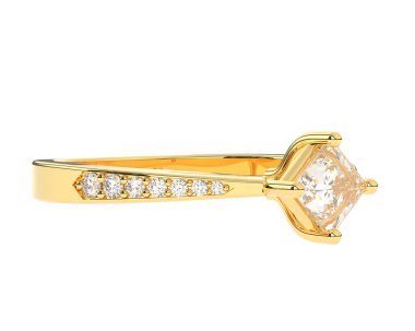 Beyaz arkaplanda izole edilmiş değerli halka     