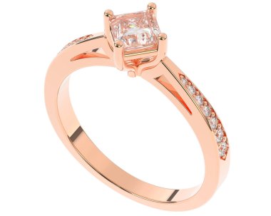 Beyaz arkaplanda izole edilmiş değerli halka     