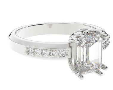 Beyaz arkaplanda izole edilmiş değerli halka     