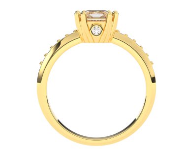 Beyaz arkaplanda izole edilmiş değerli halka     