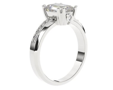 Beyaz arkaplanda izole edilmiş değerli halka     