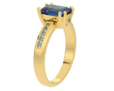 Beyaz arkaplanda izole edilmiş değerli halka     