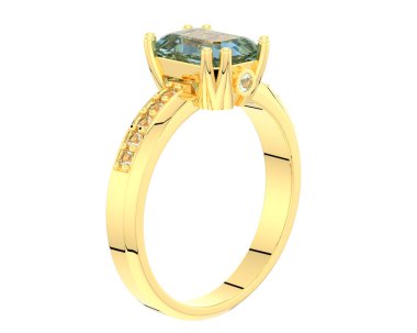 Beyaz arkaplanda izole edilmiş değerli halka     