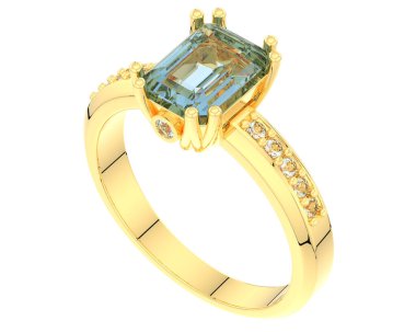 Beyaz arkaplanda izole edilmiş değerli halka     