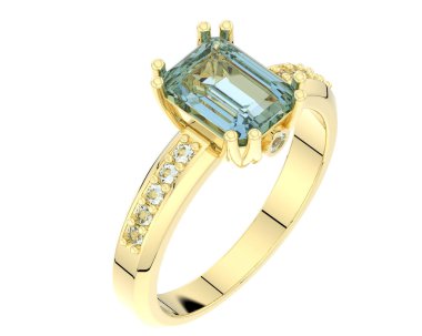 Beyaz arkaplanda izole edilmiş değerli halka     