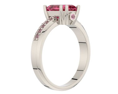 Beyaz arkaplanda izole edilmiş değerli halka     