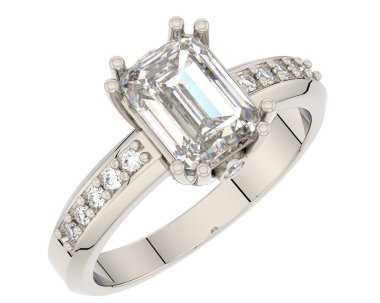 Beyaz arkaplanda izole edilmiş değerli halka     