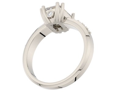 Beyaz arkaplanda izole edilmiş değerli halka     