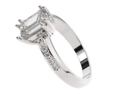 Beyaz arkaplanda izole edilmiş değerli halka     