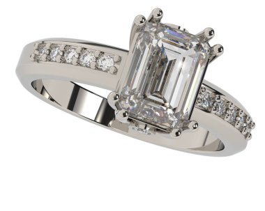 Beyaz arkaplanda izole edilmiş değerli halka     