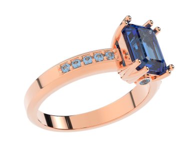 Beyaz arkaplanda izole edilmiş değerli halka     