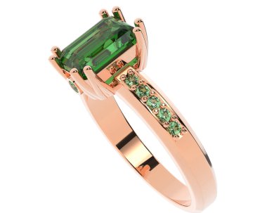 Beyaz arkaplanda izole edilmiş değerli halka     