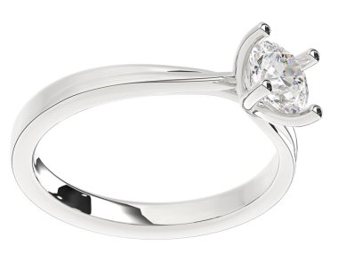 Beyaz arkaplanda izole edilmiş değerli halka     