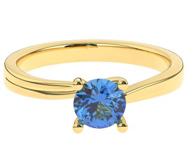 Beyaz arkaplanda izole edilmiş değerli halka     