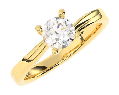 Beyaz arkaplanda izole edilmiş değerli halka     