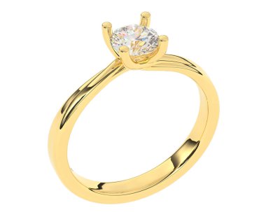 Beyaz arkaplanda izole edilmiş değerli halka     