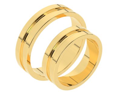 Üç boyutlu değerli yüzükler.