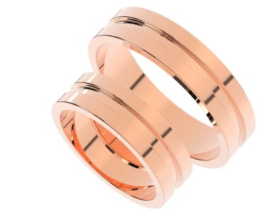 Üç boyutlu değerli yüzükler.