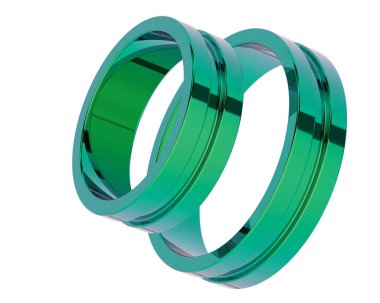 Üç boyutlu değerli yüzükler.