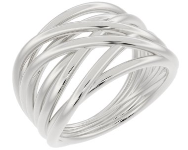 Beyaz arkaplanda izole edilmiş değerli halka     